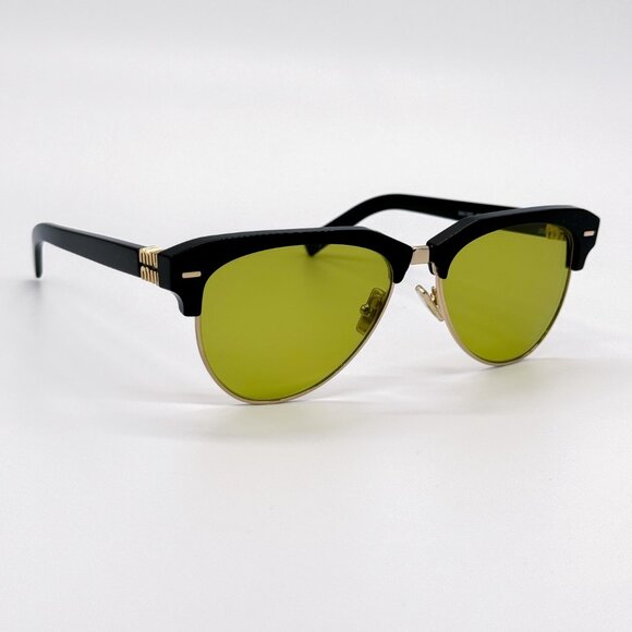 NEW MIU MIU SMU 09Z 1AB07O BLACK GREEN WOMEN SUNGLASSES MU09ZS 1AB07O MIU MIU - Picture 5 of 12